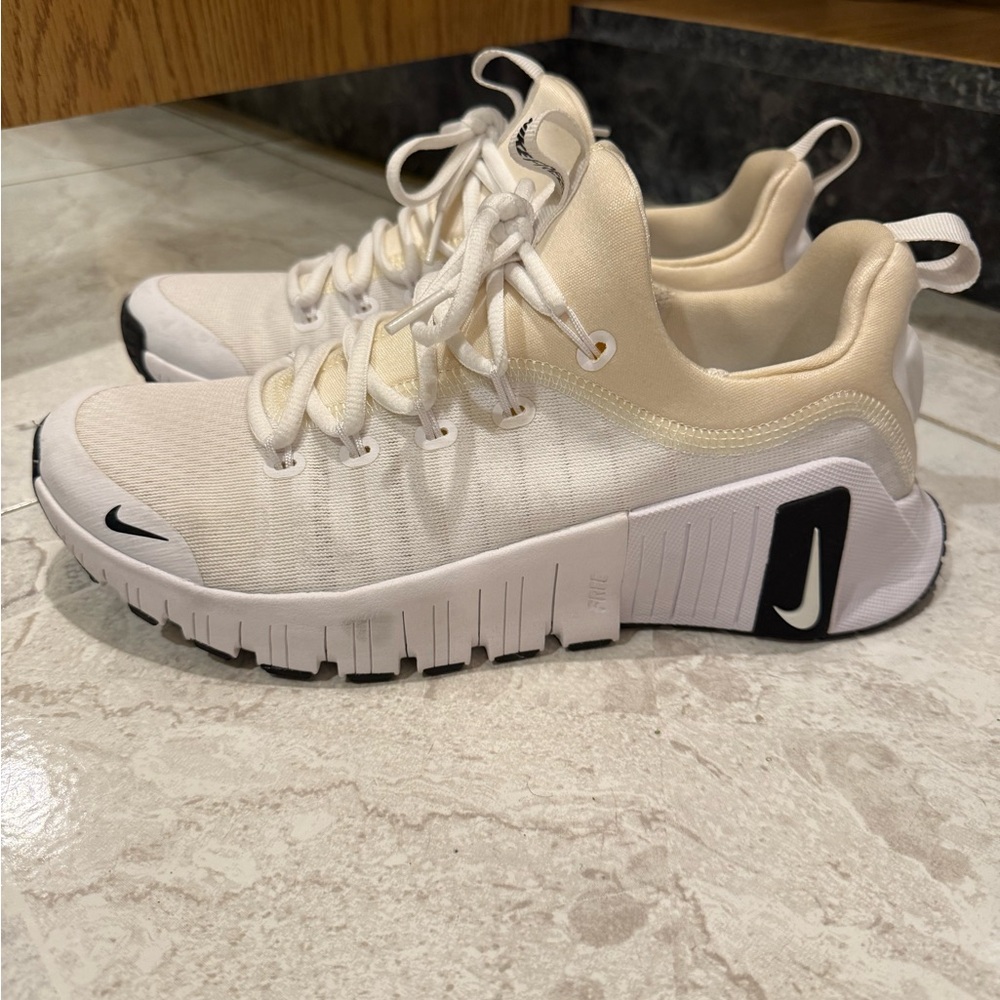 Nike Cream and Black Athletic Shoes